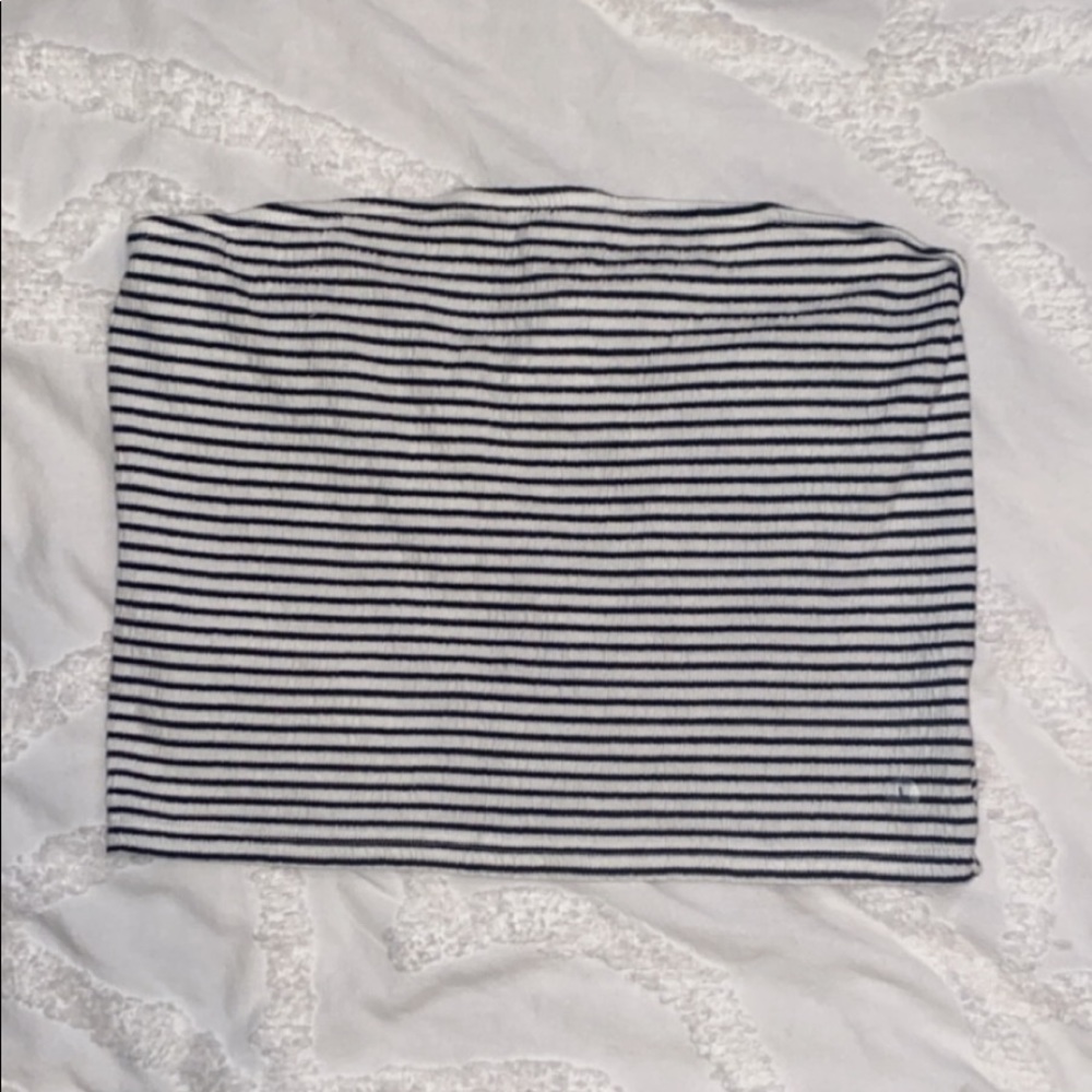 American Eagle black and white stripped tube top